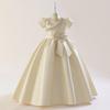 Vestido Infantil Amazon Pano Forjado Manga Lanterna Vestido de Menina Vestido de Piano Meninas Vestido de Princesa Meninas