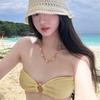 Top de tubo dividido Pure Wish Falda con abertura Bikini con abertura Lindo Sencillo Moda Sexualidad Vacaciones en la Playa Traje de baño para Aguas Termales