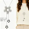 Cadena para Suéter de Collar Largo Geométrico, Accesorio de Lujo de Alta Gama, Versátil y de Moda, Colgante de Perla para Otoño e Invierno