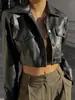 Estilo Europeu e Americano Outono e Inverno 2024 Explosões do AliExpress Roupas Biker Sexy para Mulheres Jaqueta de Couro Feminina