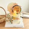 Decoraciones para pastel del Festival de Medio Otoño 2026: luces de conejo brillantes de moda, figuras de conejo de jade y luna, y adornos para pastel de "flores y luna llena"