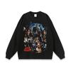 Camiseta de manga larga lavada y desgastada con estampado de estilo retro oscuro de High Street de hip hop europeo y americano para hombres y mujeres, camiseta de moda transfronteriza de hip hop