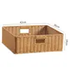Cesta de Armazenamento para Gabinete Kens Mesa de Centro Japonesa Caixa de Diversos Rattan Sintético Trançado Cesta de Armazenamento para Entrada Casa Caixa de Armazenamento para Mesa