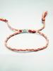 Pulsera colorida simple pequeña fresca tejida a mano pulsera de algodón trenzado pulsera geométrica europea y americana