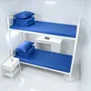 Conjunto de Lençol e Capa de Edredom de Três Peças, Algodão Puro, Capa de Edredom Azul Chama Resistente ao Fogo, Colcha para Uso em Dormitório, Conjunto de Roupa de Cama de Seis Peças
