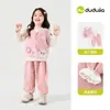 Conjunto de Roupas Infantis Dudu Outono Novo Estilo Camiseta Colete Calça Bebê Conjunto de Três Peças Outono para Meninos Roupas Infantis para Meninas t