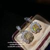 Colar de floco de neve da Cinderela, brilhante, banhado a ouro 18K, zircônia quadrada grossa amarela crepuscular, brincos de flor de gelo
