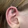 Liga de Titânio G23 Piercing de Língua DIY Base Vazia de Três Garras Bola de Opala Piercing com Rosca Interna para Orelha F136 Titânio Piercing de Lábio Opala Base Vazia