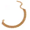 Moda Europea y Americana Nuevo Diseño de Nicho Pendientes Acero Inoxidable Chapado en Oro de 18K Cadena Tejida a Mano Pulsera Brazalete Collar
