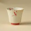 Taza de té pequeña de cerámica Firestone Red Orchid Uso personal Taza de maestro Taza para el hogar Taza de té de alta gama Taza individual