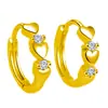 Kalemei Temperamento Estilo Coreano Personalizado Hebilla de Oreja en Forma de Corazón Pendientes de Circonita Incrustada Pendientes Versátiles Hebilla de Oreja de Amor Joyería