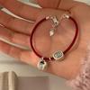 Pulsera de cuerda roja para pareja afortunada regordeta, pulsera festiva retro de estilo chino nuevo para mujer, elegante, simple, versátil, moderna