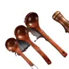 Cuchara de madera mango largo cuchara para sopa hogar estilo japonés y coreano tamaño grande y pequeño para servir avena madera arroz colador cuchara grabado mayoreo