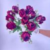 11 Flor Artificial Rosa Bud Bingxin alta calidad Hidratante Visual Decoración del Hogar Mesa de Comedor Flor Rosa Boda
