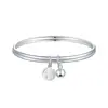 Pulseira de Prata Pura Sino da Sorte Roda Gigante para Mulheres, Pulseira Ajustável Versátil de Prata Pura Método Antigo
