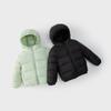 Jaqueta de Inverno de Penas para Crianças Pequenas e Médias, Jaqueta de Penas com Capuz Espessa de Inverno, Jaqueta Média e Curta Infantil de Cor Pura