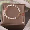Pulseira de Pérola de Água Doce Feminina Online Pulseira de Concha Vermelha Estudante Namorada Simples Design de Nicho Sofisticado Pulseira Personalizada