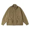 Marca de moda callejera retro estilo japonés Rumeng, chaqueta de trabajo con doble cremallera y cuello alto para hombre, diseño casual de otoño, chaqueta para ir al trabajo