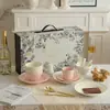 Caja de Regalo para Casa Nueva, Regalo de Boda para Recién Casados, Set de Cerámica de Alta Gama Práctico para Tazón y Plato, Set de Vajilla de Cerámica Souvenir