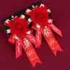 Ramillete de Boda Padrino Novio Novia Juego Completo Familia Padres Dama de Honor Simulación Boutonniere Flor de Mano Suministros para Boda
