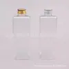 Botella cuadrada de aluminio con tapa, 300ml, botella para limpiador facial, botella para medicina líquida, botella para detergente de lavandería, botella para champú, botella para desmaquillante