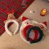 Diadema Linda de Reno Navideño Muñeca Cornamentas de Mujer Sello para el Cabello Diadema para Lavarse la Cara Accesorios Peludos Otoño e Invierno Tocado