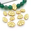 Cuentas Tradicionales de Color Sólido Estilo Chino en Oro Mate con Motivos de Nube para Pulseras y Collares DIY, Accesorios de Joyería Vintage