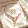 Conjunto de Duas Peças de Colar e Brincos Europeu e Americano Ziyu Acessórios de Noiva Casamento Vintage de Alto Padrão Novo Estilo Joias de Comércio Exterior Transfronteiriço