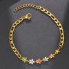 Personalidad europea y americana estilo simple amor tarjeta redonda empalme cadena NK pulsera femenina nicho acero inoxidable joya de mano una generación de pelo