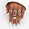 Moda Europea y Americana Venta Caliente Transfronteriza Tendencia de Anillos Personalidad Lujo Ligero Sensación de Alta Gama Anillo para Dedo Nicho Simple Anillo de Articulación Adorno
