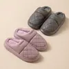 Pantuflas de Algodón EVA para Mujer, Invierno Impermeables Cálidas Antideslizantes de Interior para el Hogar Suela Gruesa de Pareja Pantuflas de Algodón para Exteriores para Hombre Otoño/Invierno