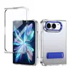 Adecuado para funda de teléfono plegable Apple Duo con soporte integrado, cobertura total, anticaídas y protección de película integrada para iPhone Duo
