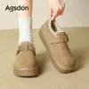 Zapatos Mula de Suela Gruesa Augusden para Mujer 2026 Nuevo Estilo de Invierno con Forro Polar Añadido y Zapatos de Algodón Engrosados Mocasines sin Cordones