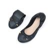 Zapatos tipo Rollo de Huevo de Suela Blanda Modelo Nuevo 2026 para Comercio Exterior y Ventas Transfronterizas, Zapatos Planos Negros Versátiles de Boca Baja para Mujer con Lazo, Zapatos Cómodos para Maternidad