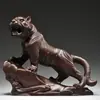 Estatueta de Tigre Esculpida em Jacarandá, Doze Animais do Zodíaco, Decoração de Casa de Tigre para Sala de Estar e Escritório, Artesanato Decorativo Feng Shui