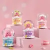Adornos Creativos Lindos de Bola de Agua Luminosa para Escritorio de Mascotas, Adornos de Decoración Electrónica con Luz de Bola de Cristal de Animal de Papas Fritas Lindas