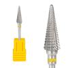 Broca de tungsteno para uñas nueva de fábrica, cabeza de rectificado de acero de tungsteno, giro bidireccional para mano izquierda y derecha, broca cónica de acero de tungsteno con diente recto, cinco en uno