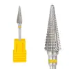Nova Cabeça de Polimento de Unha de Aço de Tungstênio Cônica com Dente Reto Cinco em Um Ferramenta de Manicure de Polimento para Mão Esquerda e Direita Broca