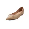 Zapatos Cómodos y Versátiles para Mujer con Lunares y Lazo Nuevos Zapatos Franceses Adelgazantes de Punta Fina Zapatos Planos con Tacón Oculto de 4.5 cm