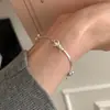 Estilo Nicho Transfronterizo Europeo y Americano, Diseño Simple y Elegante, Pulsera de Cadena de Serpiente con Lazo, Lujo Ligero, Sensación de Alta Gama, Accesorio de Mano Versátil para Mujer