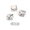 Pedras de Strass Quadradas com Garras de Quatro Cantos com Base White K para Bolsas, Vestidos e Acessórios de Vestuário, com Furos para Costura à Mão, Pedras de Strass de Vidro, Produto Transfronteiriço Mais Vendido