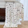 Conjunto de Pijama para Mujer de Primavera y Otoño, Doble Botonadura, Cuello en V, Manga Larga, Estampado Dulce de Dibujos Animados Anime, Costilla de Seda de Hielo, Se Puede Usar al Aire Libre