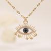 Collar con colgante de ojos clásicos para mujer, diseño de moda con personalidad, chapado en oro, tendencia, cadena de clavícula de alta calidad, circonita al por mayor
