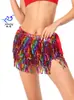 Falda de Lentejuelas con Borlas Danza del Vientre Cadera Vibrante Vestido Cadena de Cintura con Lentejuelas y Borlas Bohemio