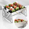 Fogão de Churrasco Dobrável para Exterior Aço Inoxidável Conveniente Tipo Cartão Fogão a Lenha Mini Suporte para Churrasco Fogão Doméstico