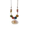 Collar de cuentas de cerámica Jingdezhen con forma de concha marina de color nicho transfronterizo, cadena de clavícula fresca y dulce