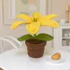 Fio Mais Vendido Transfronteiriço Tecido à Mão Planta em Vaso Tecida Produto Acabado Decoração de Mesa Vaso de Flores Tecido Flor de Lírio Tricotada