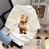 ¡Wow, Camiseta de Manga Tres Cuartos Holgada Hecha a Medida para Hombre con Estampado de Letras, Camiseta Versátil de Moda Estilo Americano de Tendencia para Adolescentes