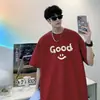 Camiseta Retro Americana de Manga Corta para Hombre, Verano, Algodón Puro de Peso Pesado, Marca de Moda para Adolescentes, Camiseta de Media Manga Holgada y Versátil