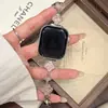Pulseira de relógio de metal cobre e pedra trevo de quatro folhas, compatível com Apple Watch iWatch 12, 11, 10 SE e Ultra